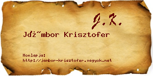Jámbor Krisztofer névjegykártya