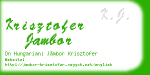 krisztofer jambor business card